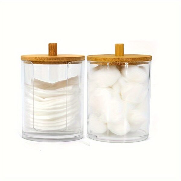 1/2/3pcs Clear Acrylic Makeup Organizer With Cotton Pad Swab Holder And Makeup Pads Jar - Efficient Cosmetic Storage Box For Makeup And Skincare Products - Image 11