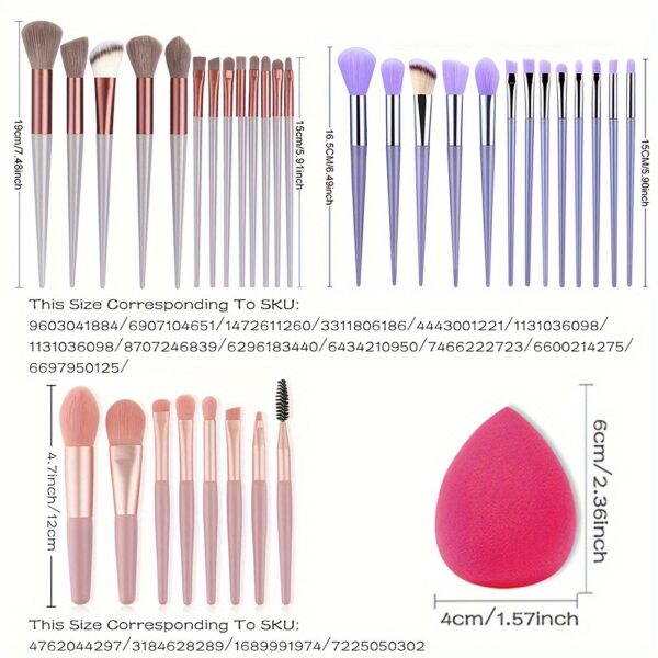 Pro Makeup Brush Set - Soft, Fluffy, Professional Nylon Bristles, ABS Plastic Rod, Unscented, for All Skin Types, Foundation, Powder, Eyeshadow, Kabuki, Blending Beauty Tool - Image 6