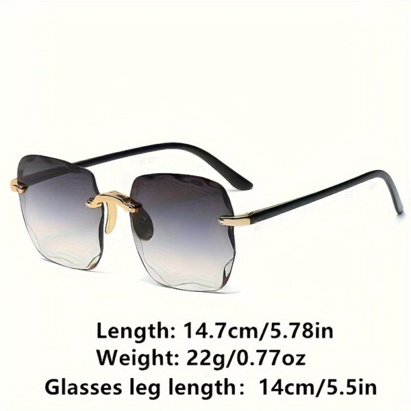 Square Rimless Fashion Fashion GlassesFor Women Men Summer Gradient Sun Shades For Vacation Beach Travel (Not Include Glasses Case) - Image 6