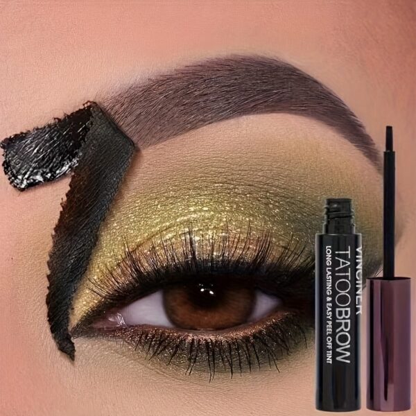 Waterproof Dye Eyebrow Gel Semi-Permanent Long Lasting Black Brown Eyebrow Tattoo Tint Sweatproof Film Forming Tearing Off Eyebrow Cream