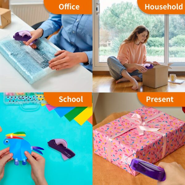 1-Roll 0.5 Inch (12 mm) and 1-Roll 0.75 Inch (19 mm) Tape Included Automatic Tape Dispenser Gun - Single Handheld Design for Efficient Gift Wrapping, Perfect for Christmas and Home Use - Free Bonus Tapes - Image 8
