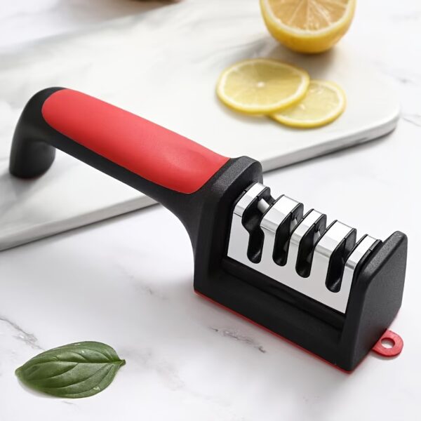 1pc Outdoor Knife Sharpener, 4 Stages Professional Kitchen Sharpening Stone Grinder, Knives Whetstone Tungsten Diamond Ceramic Sharpener Tool Kitchen Accessories - Image 4