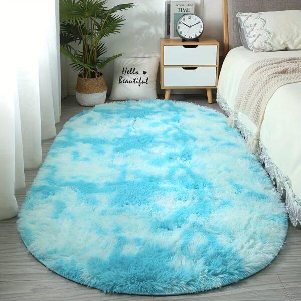 Soft Polyester Plush Oval Area Rug for Bedroom and Living Room - Hand Washable, Perfect for Coffee Table and Doorway Decor - Image 7