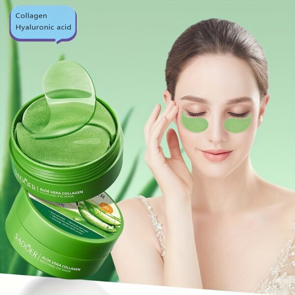 Algae Eye Mask. Collagen Eye Patch, Hydrating and Firming Light Beige Eye Mask - Image 2