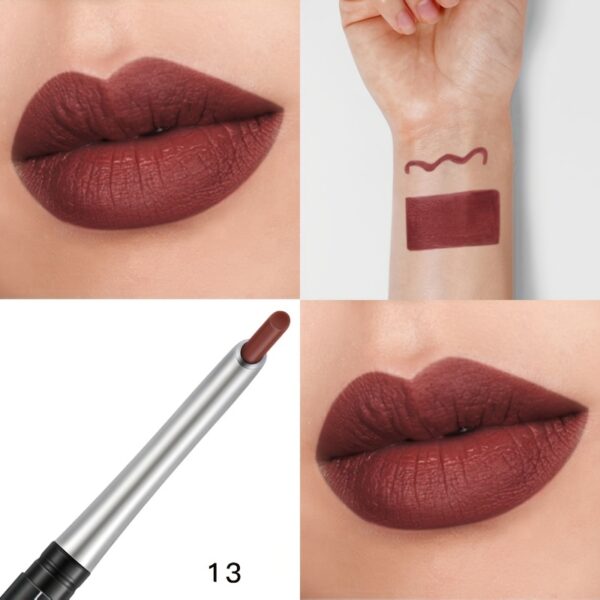 Waterproof Matte Lipliner Pencil Red Contour Tint Lipstick Long Lasting Non-stick Cup Moisturising Lips Makeup Cosmetic 12 Colors - Image 17