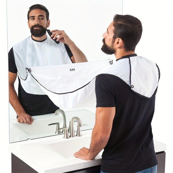 1pc Men's Home Beard Scraping Extra Wide Tie, Suction Cup Shape Shaving Bib, Ideal choice for Gifts - Image 5