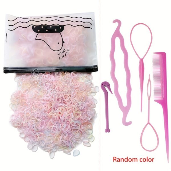 1505pcs Mini Colorful Hair Ties & Styling Tools, Perfect for Girls Hair Accessories, Ideal Choice for Gifts - Image 5