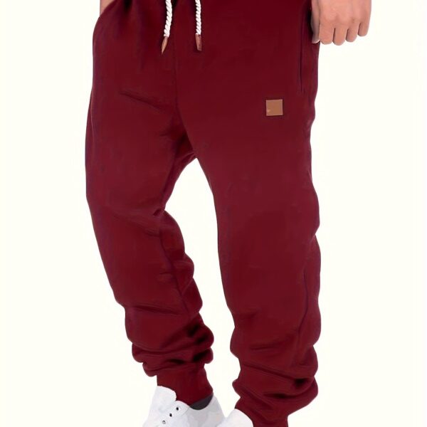 Men's Slim Fit Casual Trousers Drawstring Waist Sweatpants For Autumn And Winter - Image 14