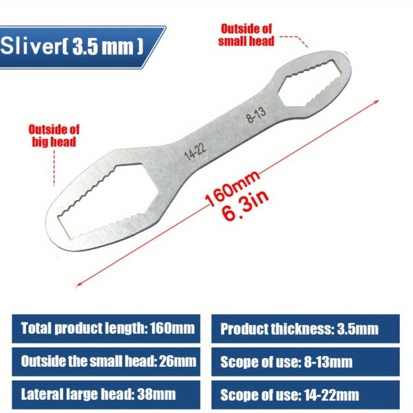 Universal Torx Wrench Set - Adjustable 3.5mm Thickness Double-Head Spanner with Self-Tightening Function for Glasses Wrench Board, Factory and Hand Tools - Durable and Versatile Tool for 8-22mm/3-17mm Applications - Image 9
