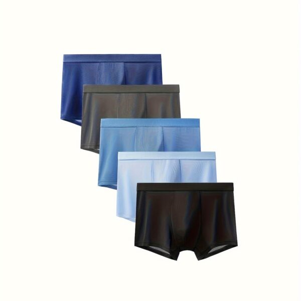 Set of 5 Men'S Solid Color Boxer Shorts - Image 13