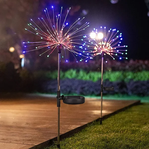 1 Pack Solar Fireworks Lights Outdoor,Holiday Lighting Firework Lights For Garden Patio,Halloween,Christmas,Wedding,Wall Decor - Image 4