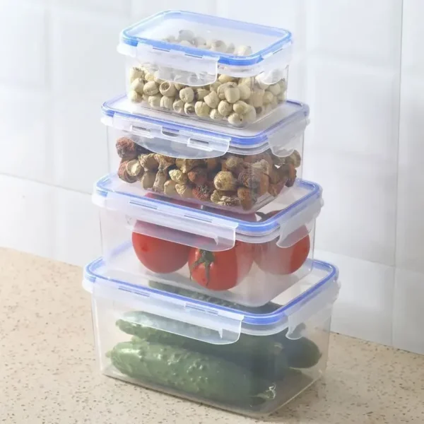 Sealed rectangular refrigerator storage box with lid Plastic crisper microwave-heated lunch box with lid