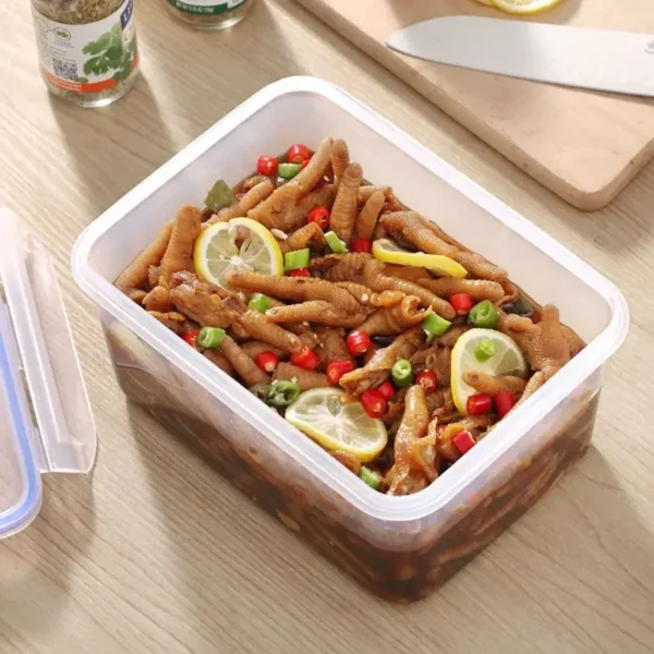 Sealed rectangular refrigerator storage box with lid Plastic crisper microwave-heated lunch box with lid - Image 6