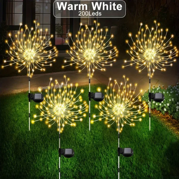 1 Pack Solar Fireworks Lights Outdoor,Holiday Lighting Firework Lights For Garden Patio,Halloween,Christmas,Wedding,Wall Decor - Image 9