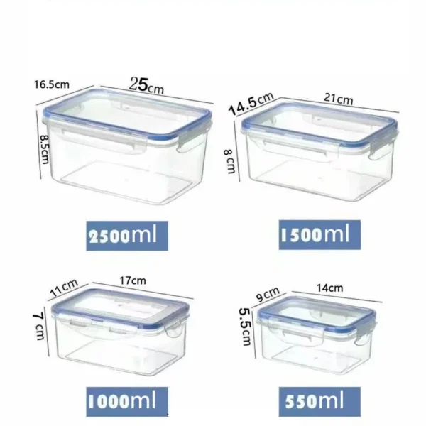 Sealed rectangular refrigerator storage box with lid Plastic crisper microwave-heated lunch box with lid - Image 7