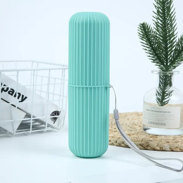 Travel Toothbrush Box Vertical Stripe Portable Mouthwash Cup Brushing Cup Washing Cup Toothware Box Toothpaste Storage Cartridge - Image 10