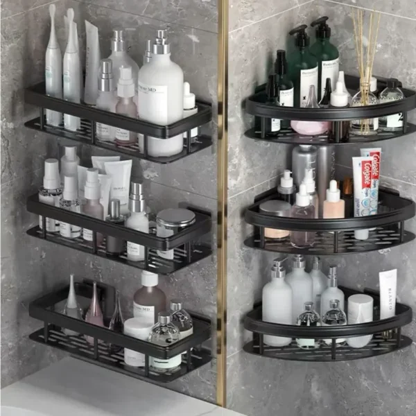 Bathroom Storage Rack, Bathroom Shelves, No-Drill Wall Mount Corner Shelf, Shower Storage Rack Holder - Image 2