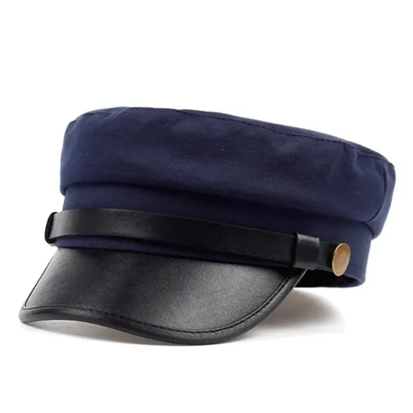 Unisex Leather Eaves Military Hats Flat Top Baseball Caps For Women Outdoor Sports Cadet Sunscreen Hat - Image 10
