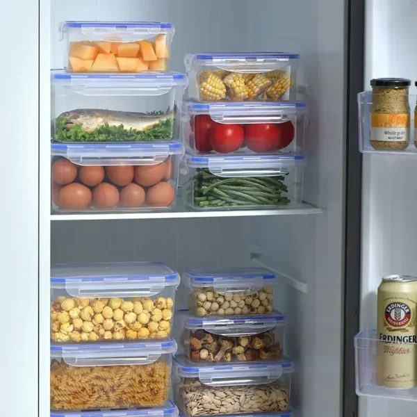Sealed rectangular refrigerator storage box with lid Plastic crisper microwave-heated lunch box with lid - Image 4