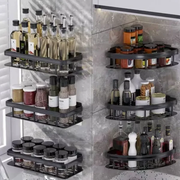 Bathroom Storage Rack, Bathroom Shelves, No-Drill Wall Mount Corner Shelf, Shower Storage Rack Holder - Image 3