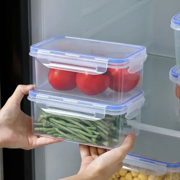 Sealed rectangular refrigerator storage box with lid Plastic crisper microwave-heated lunch box with lid - Image 5