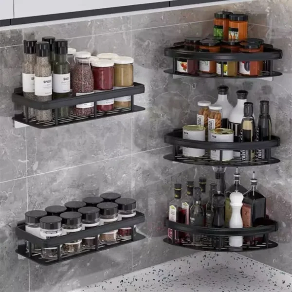 Bathroom Storage Rack, Bathroom Shelves, No-Drill Wall Mount Corner Shelf, Shower Storage Rack Holder - Image 4