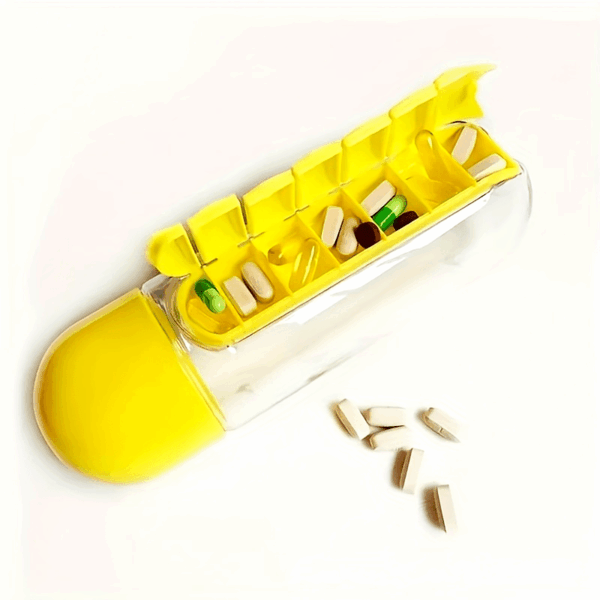 Creative Two-in-one Medicine Box Water Cup Seven-day Divided Outdoor Portable Water Bottle One-week Medicine Box Cup - Image 18