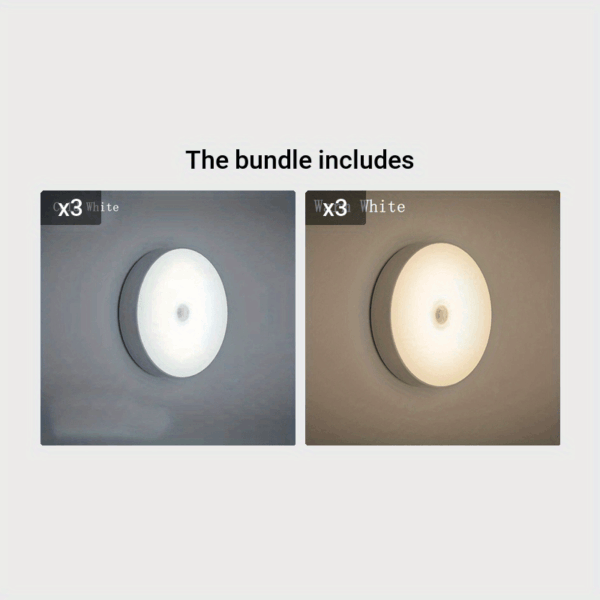 Human Sensing LED Night Light Corridor Wardrobe Bedroom Bedside Sensor Circular Light - Image 8