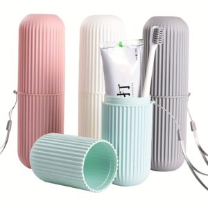 1pc, Travel Portable Toothbrush Cup, Bathroom Toothpaste Holder Storage Case Box Organizer, Travel Toiletries Storage Cup, Travel Essentials travel must have
