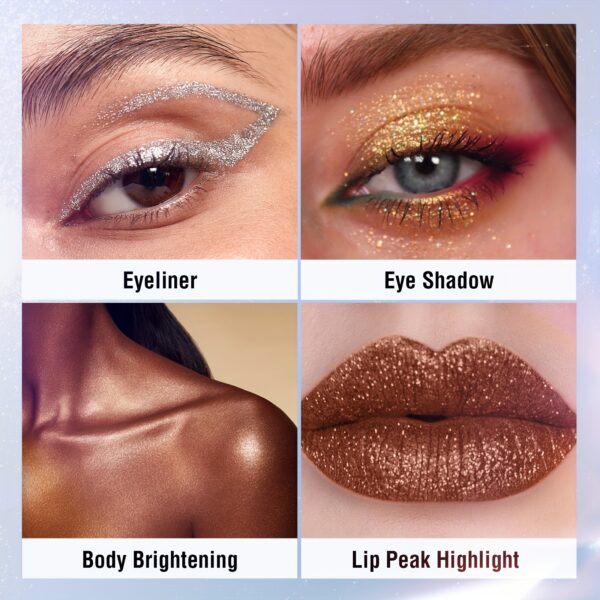 Glitter Liquid Eyeliner Pen, Long Lasting Shimmer Waterproof Colourful Eyeliner, Easy Coloring Smudge Proof Fast Drying Eye Makeup For Music Festival - Image 14