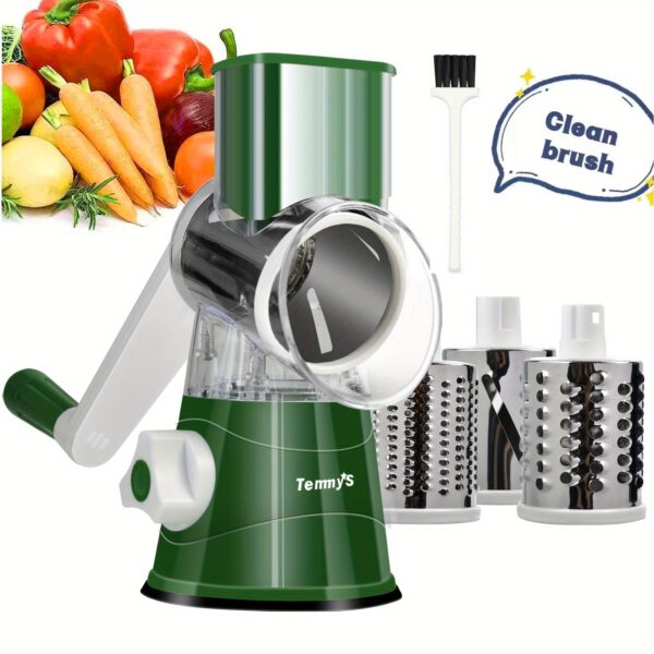 Cheese Grater, Kitchen Mandoline Vegetable Slicer With 7.62 Cmterchangeable Blades, Easy To Clean Rotary Grater Slicer For Fruit, Grinder For Potato, Carrot, Nuts - Image 13