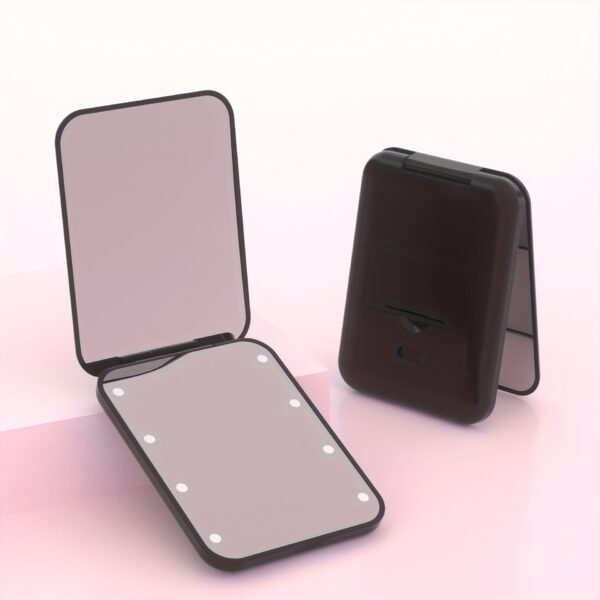1X/3x Magnified LED Mini Travel Makeup Mirror, Compact, Double-Sided, Portable, Folding, Hand-Held, Small Lighting, Unscented, Plastic Surface, Non-Rechargeable Button Battery (Diameter≥20mm) Power, Varnished Plastic Frame, with Cartoon Theme, for Gift - Image 7