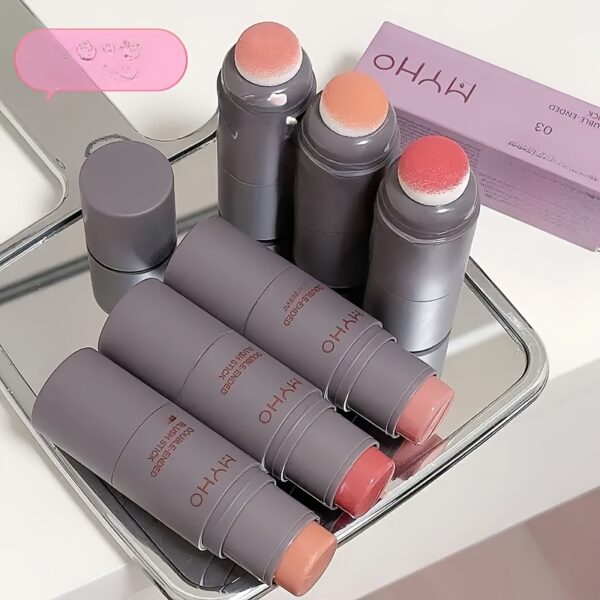 Long-Lasting Double-Headed Blush Stick - Blush for Cheeks and Lips with Matte Natural Color, Portable Dual-Use Makeup Stick for Flawless Look - Easy to Apply and Carry - Image 2