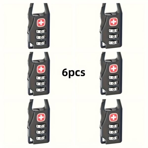 [Anti-Theft Padlock] 1/2/4/6/10pcs Durable Anti-Theft Travel Sentry Approved Mini Padlocks | 3-Digit Password Lock for Luggage, Backpacks, And Suitcases - Universal, Stylish, Easy to Set - Image 11