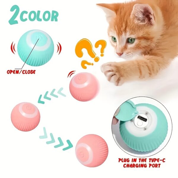 1pc Smart Cat Toys Automatic Rolling Ball Electric Cat Toys Interactive For Cats Training Self-moving Kitten Toys Pet Accessories - Image 6