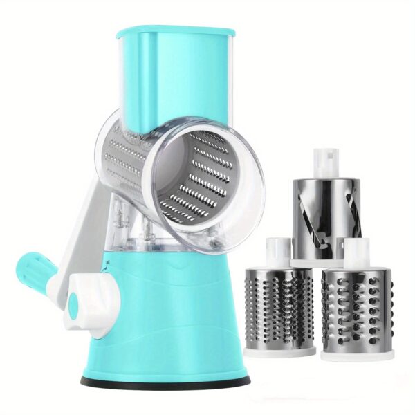 Cheese Grater, Kitchen Mandoline Vegetable Slicer With 7.62 Cmterchangeable Blades, Easy To Clean Rotary Grater Slicer For Fruit, Grinder For Potato, Carrot, Nuts - Image 5
