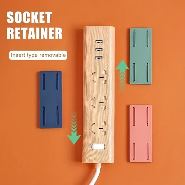 [Customer Favorite] Space-Saving Self-Adhesive Socket Organizer with Cable Management - Easy Install, No Damage Wall Mount Holder, Utility Hooks - Image 4