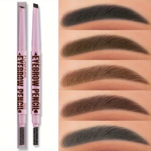 Extremely Fine Flat Core Double Heads Automatic Eyebrow Pencil Waterproof Long-lasting Easy Ware Eyebrow Pen with Eyebrow Powder Eyebrow Dye Dark Brown Light Brown Taupe Black Eyebrow Dye Eyebrow Cream Eyebrow Cream Eyeliner