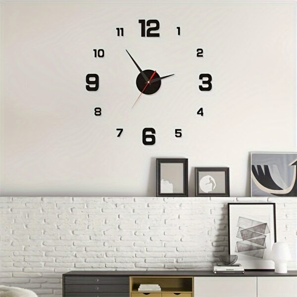 1pc NONZHU 3D Digital Wall Clock, Large Luminous LED Display, Silent Battery-Powered, Acrylic Material, Ideal for Living Room & Bedroom Decor, Christmas Photography Background Lighting Prop, Studio Photography Lighting, Background Decoration, Prop Lightin - Image 4