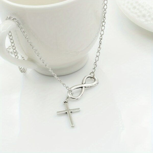 Minimalist Style Women's Necklace Lucky Infinity Cross Pendant Necklace Party Gift - Image 7