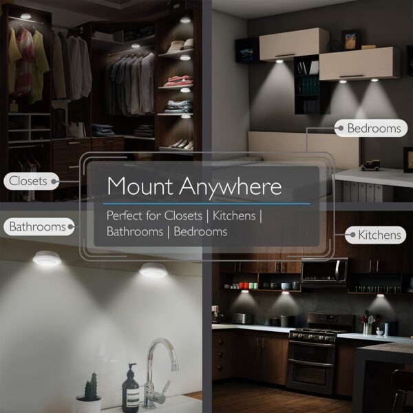 6pcs/3pcs/1pc Smart Wireless LED Under-Cabinet Lights COB Night Light With Remote Control For Wardrobe, Kitchen & More - Image 10