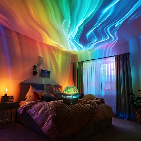 Aurora LED Mood Projection Light RGB Remote Control, Galaxy Star Projector, Bedroom Night Light Projector, Star Projector, Adult Room Decoration, Home Theater, Ceiling, Gift Decoration, Camping, Wedding Decoration, Amazing Projection Light Gift, Holiday P - Image 3