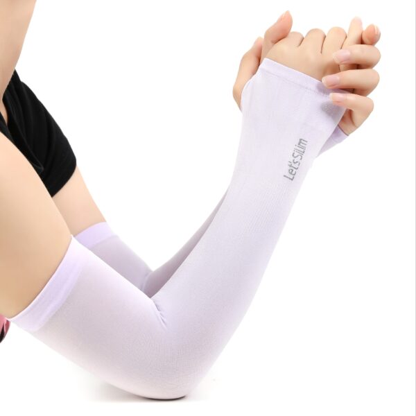 2pcs Women's Ice Sliky Fiber Fabric Arm Sleeve Cooling Hand Covers for Running, Fishing, Cycling - Image 5