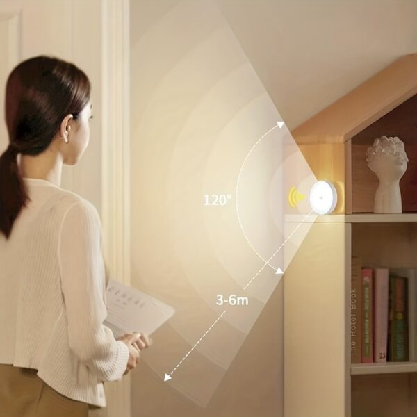 Human Sensing LED Night Light Corridor Wardrobe Bedroom Bedside Sensor Circular Light - Image 2