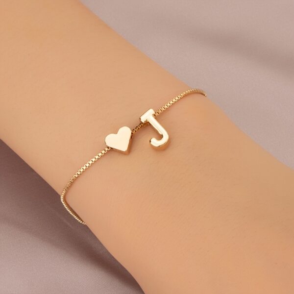 1pc Mini Love Heart Letter Beads Thin Chain Bracelet Simple Minimalist Hand Chain Jewelry - Image 17