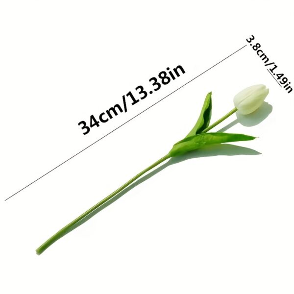 10pcs Premium Artificial Flowers, Real Touch Tulips Bouquet, Artificial Flowers For Wedding Room Home Hotel Party Event Christmas Decor - Image 3