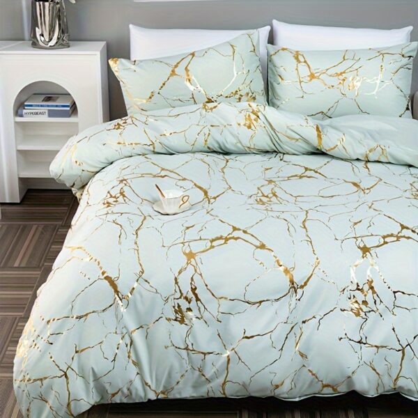 3pcs Classic Hot Stamping Texture Quilt Cover Set - Image 13