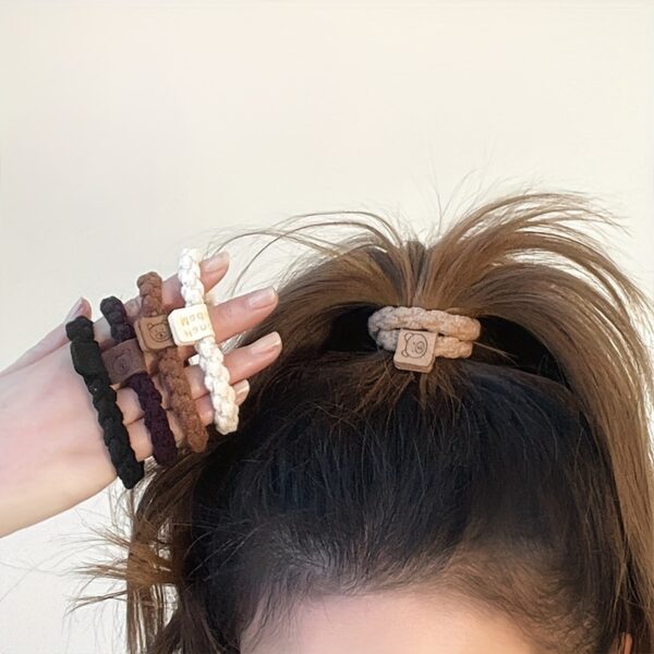 5 Pcs Minimalist Twist Hair Ropes Set Soft High Elastic Hair Rings Casual Versatile Ponytail Hair Scrunchies - Image 7