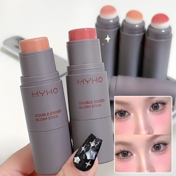 Long-Lasting Double-Headed Blush Stick - Blush for Cheeks and Lips with Matte Natural Color, Portable Dual-Use Makeup Stick for Flawless Look - Easy to Apply and Carry - Image 7
