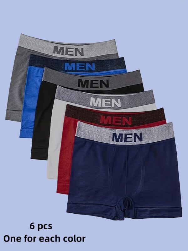 1/3/6 Pcs Men's Breathable Quick-drying Boxer Underwear High Elasticity And Skin-friendly Material Adult Underwear Men's Casual Sports Underwear Suitable For S/M/L Size - Image 3